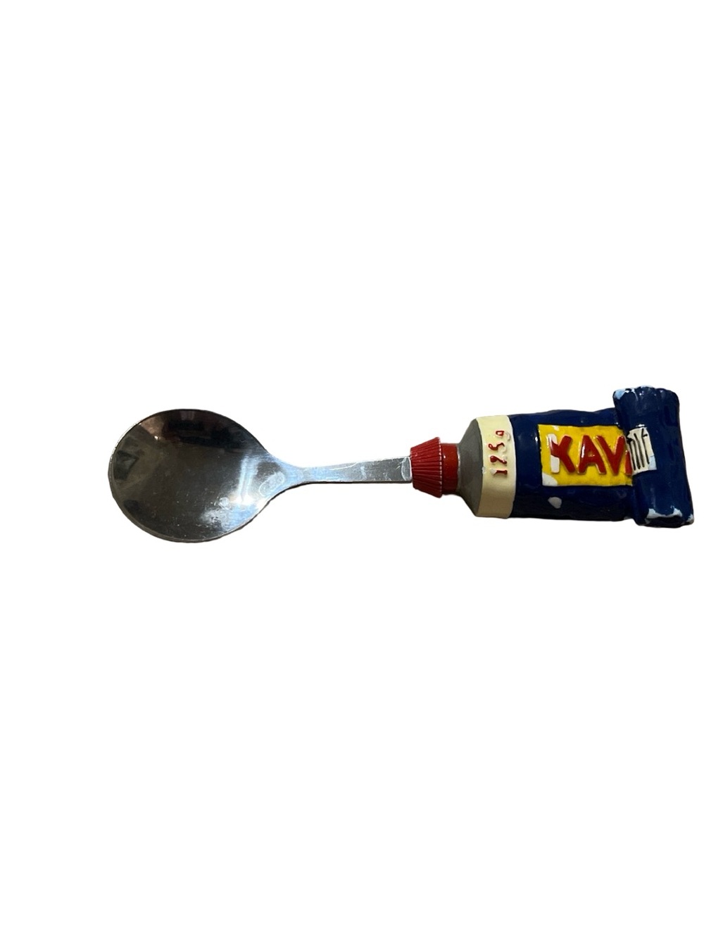 Swedish Kalles Kaviar Spoon - Swedish caviar spoon . Tube of Kalles saga form